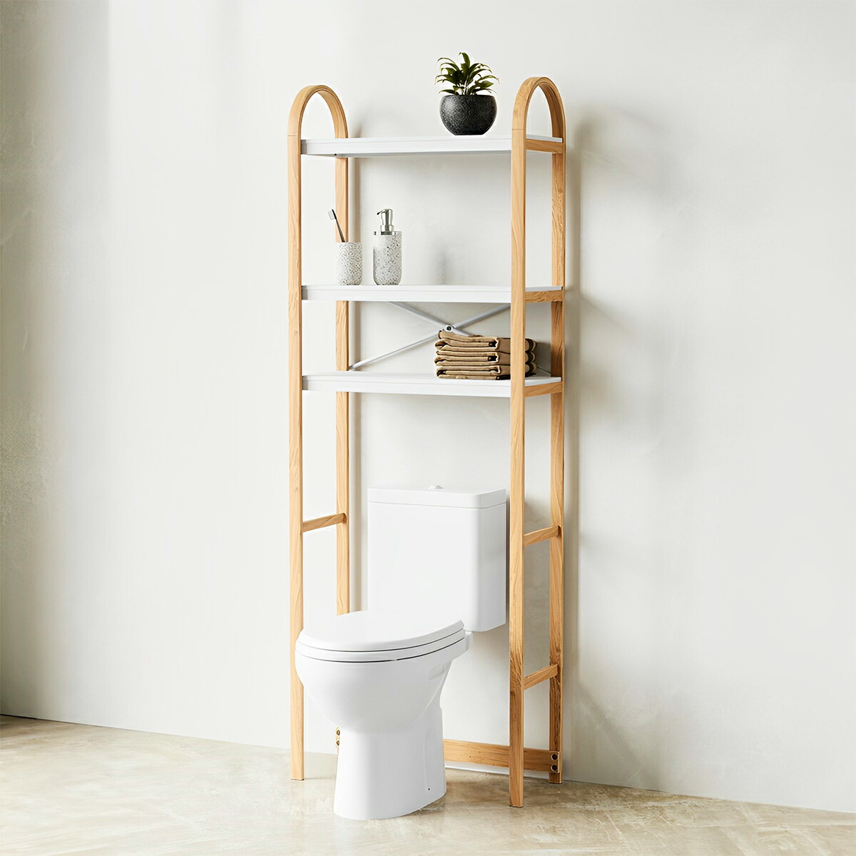 楽天市場】【2/23まで最大P10倍】ラック 棚 木製 シェルフ トイレ用 棚