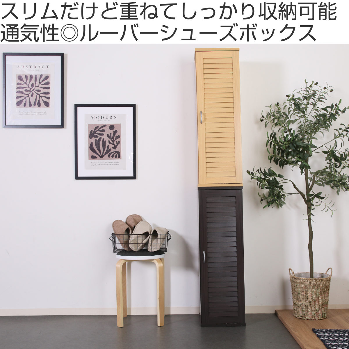 楽天市場】下駄箱 スリムシューズボックス ルーバー扉 5段 幅28.7cm