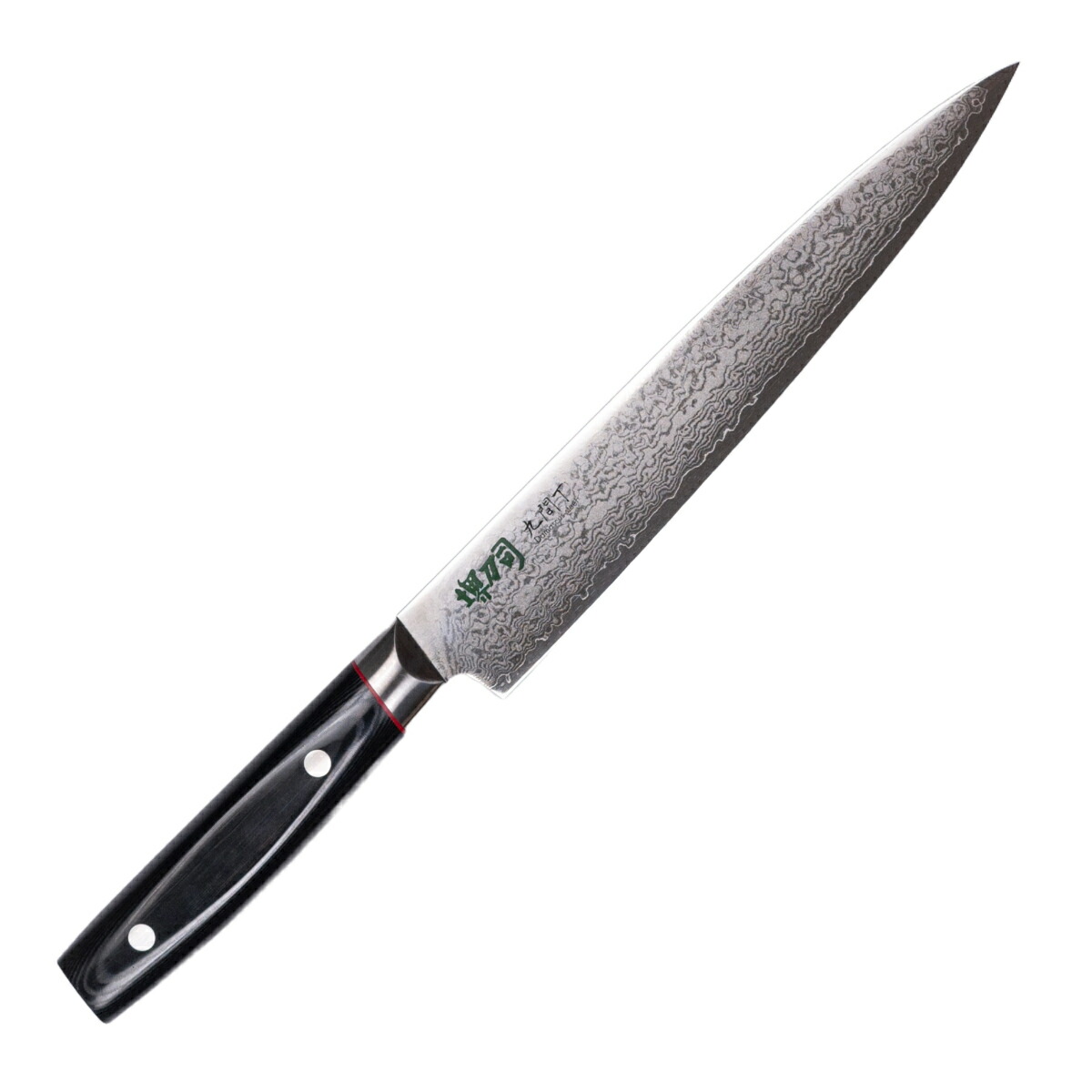 楽天市場】筋引包丁 21cm 九間丁 ダマスカス鋼割込 黒マイカルタ 堺刀