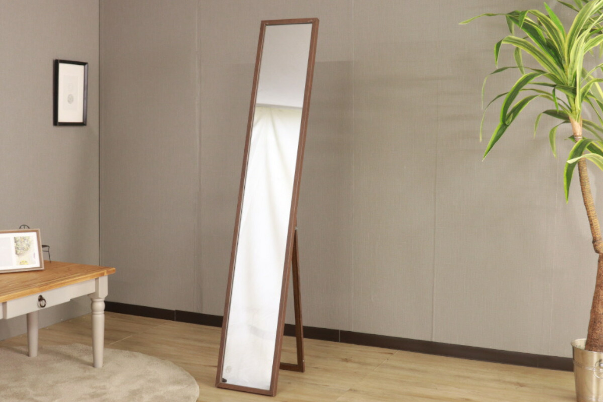 楽天市場】スタンドミラー 全身 幅25×高さ150cm 木目調 （ コンパクト