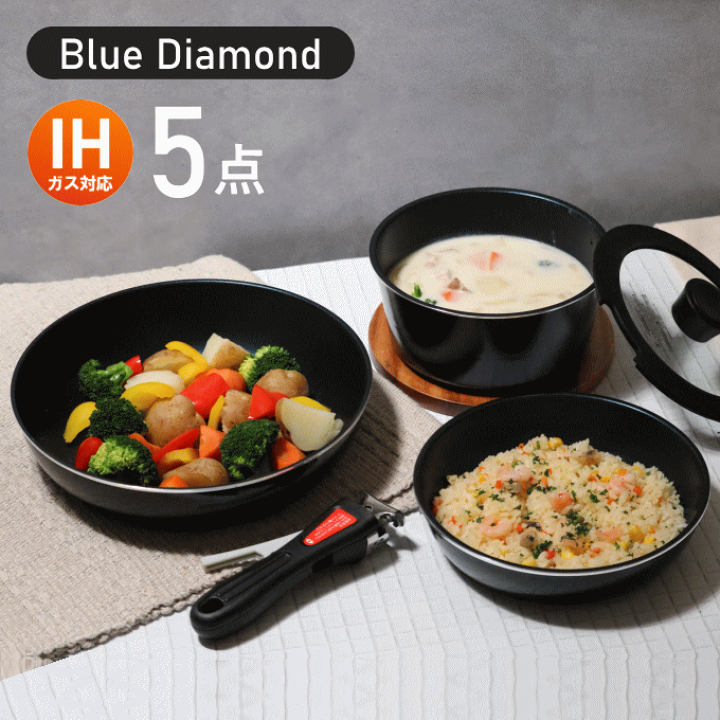 楽天市場】【本日ポイント5倍】フライパン 鍋 セット 蓋付き ih 取っ手