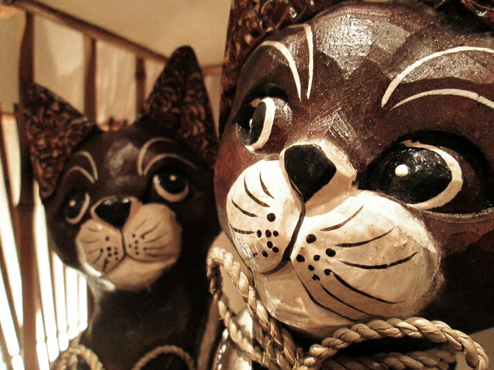楽天市場】おしゃれな猫人形オブジェ バリ アジアン雑貨 インテリア