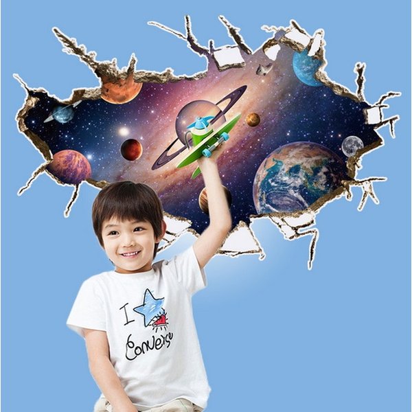 楽天市場】3D ウォールステッカー 宇宙 小惑星 土星1 夜景 騙し絵