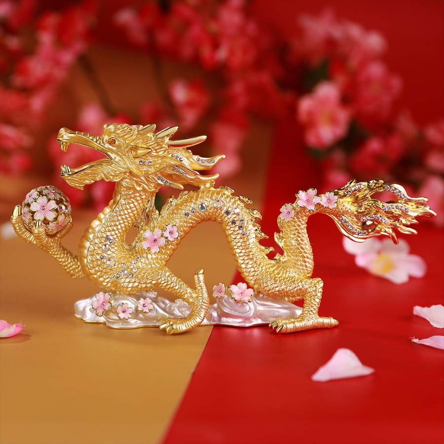 楽天市場】【正規品】 ＜桜龍の舞＞辰年 干支の置物 竜 龍 置き物