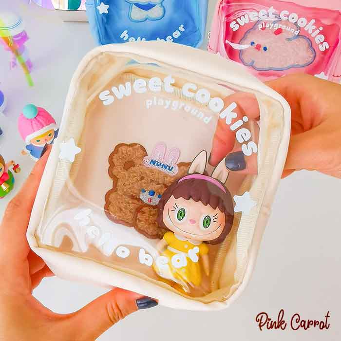 楽天市場】【当日出荷・送料無料】くま うさぎ ポーチ 合皮 内側刺繍