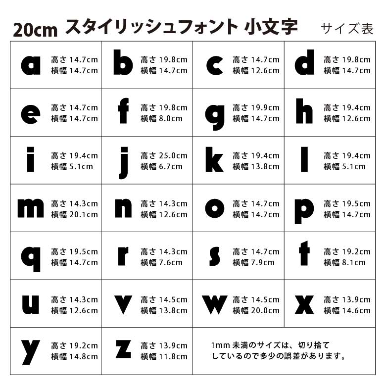 楽天市場】アクリル製 切り抜き文字 アルファベット小文字 20cm 厚さ