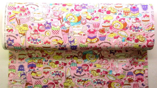 楽天市場】キャラクター 生地 布 サンリオ キャラクターズ （ ピンク系
