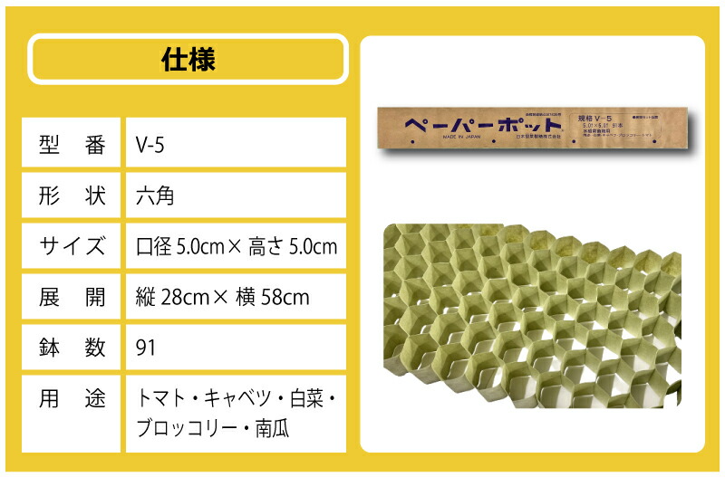 楽天市場】300冊 ペーパーポット V-5 91鉢 径5.0×高5.0cm ニッテン