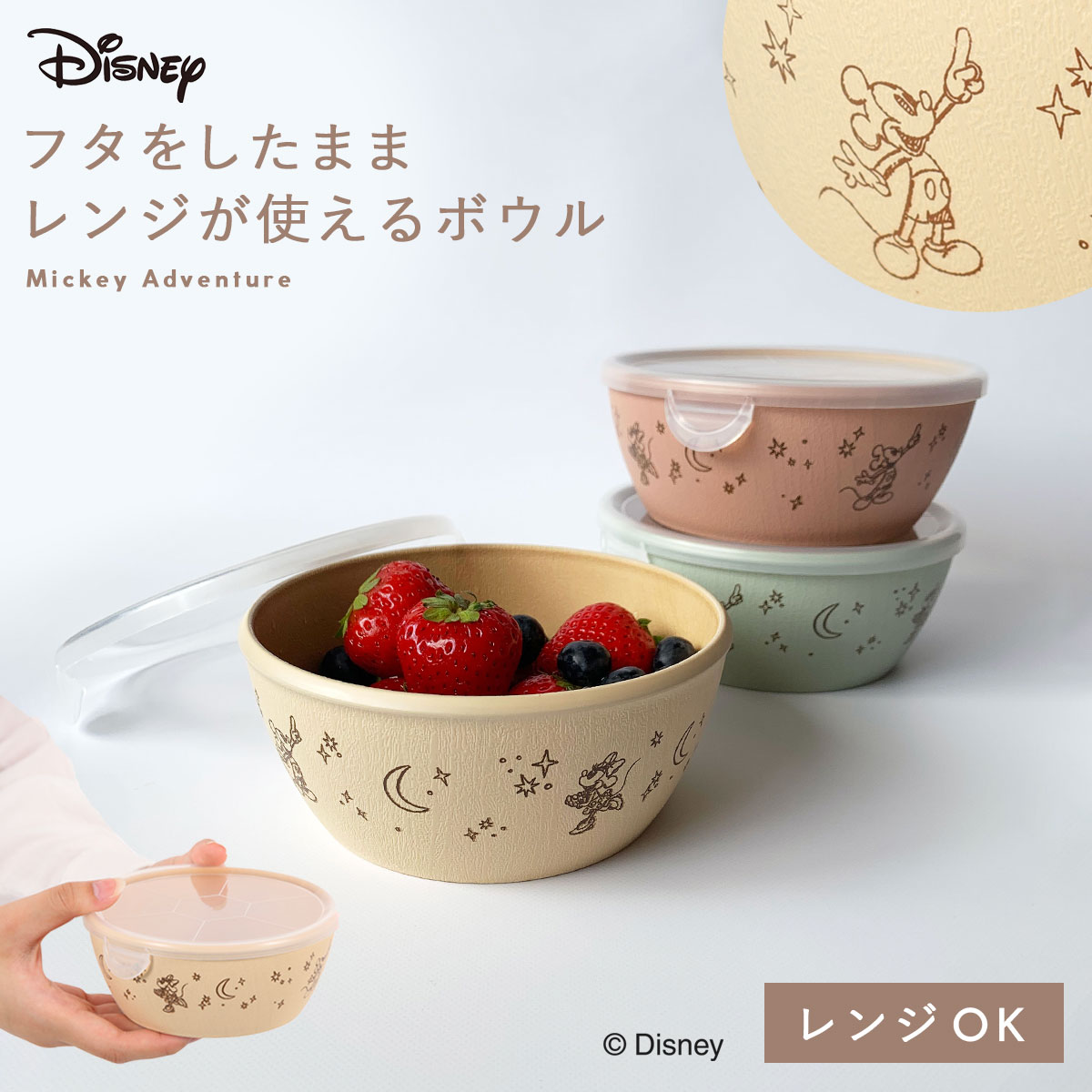 楽天市場】ディズニー レンジパック 保存容器 ミッキー 抗菌加工 食洗