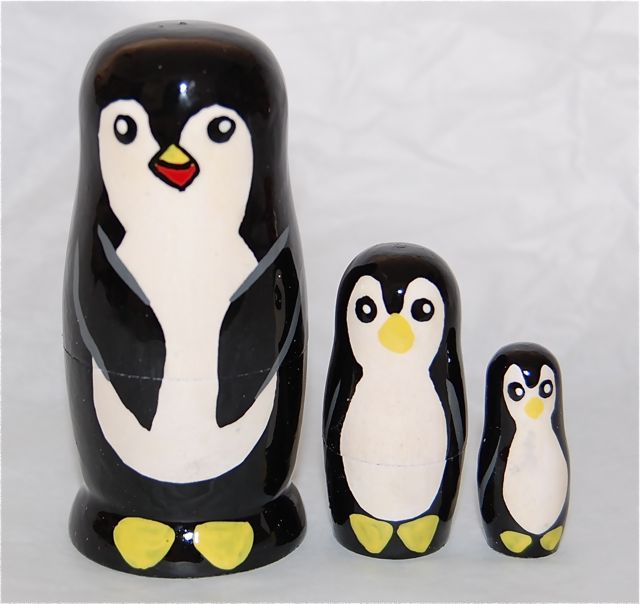楽天市場】動物マトリョーシカペンギン 3個組7cm【マトリョーシカ