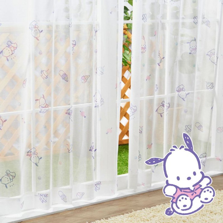 楽天市場】レースカーテン 2枚組 ポチャッコ 幅100 丈133cm 丈176cm 丈
