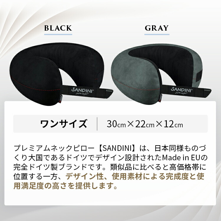 楽天市場】ドイツ製 プレミアム 首枕 ネックピロー SANDINI TravelFix