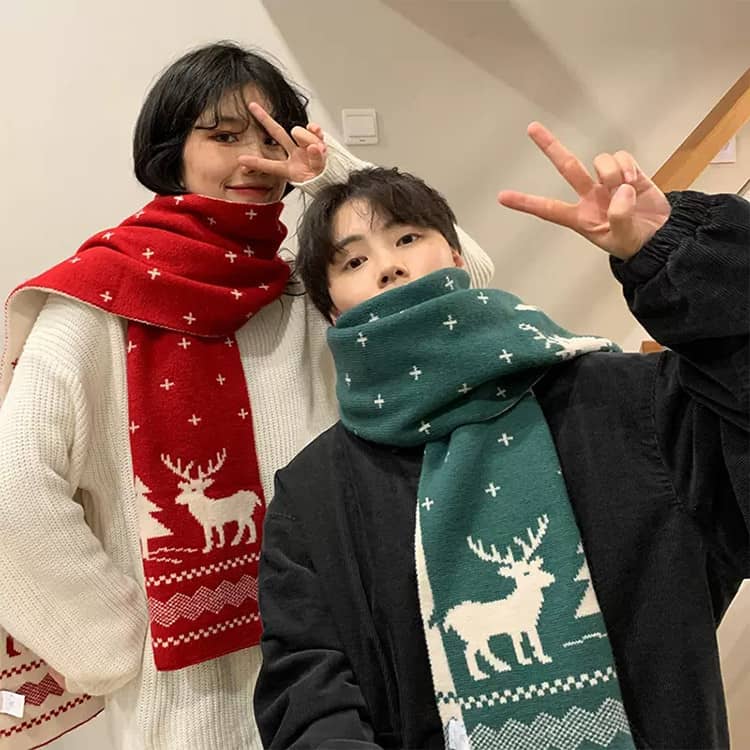 楽天市場】韓国風 可愛い クリスマス マフラー レディース メンズ 秋