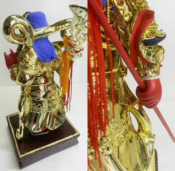 楽天市場】黄金 関羽立像22cm 【送料無料】（沖縄別途1000円） | 関羽