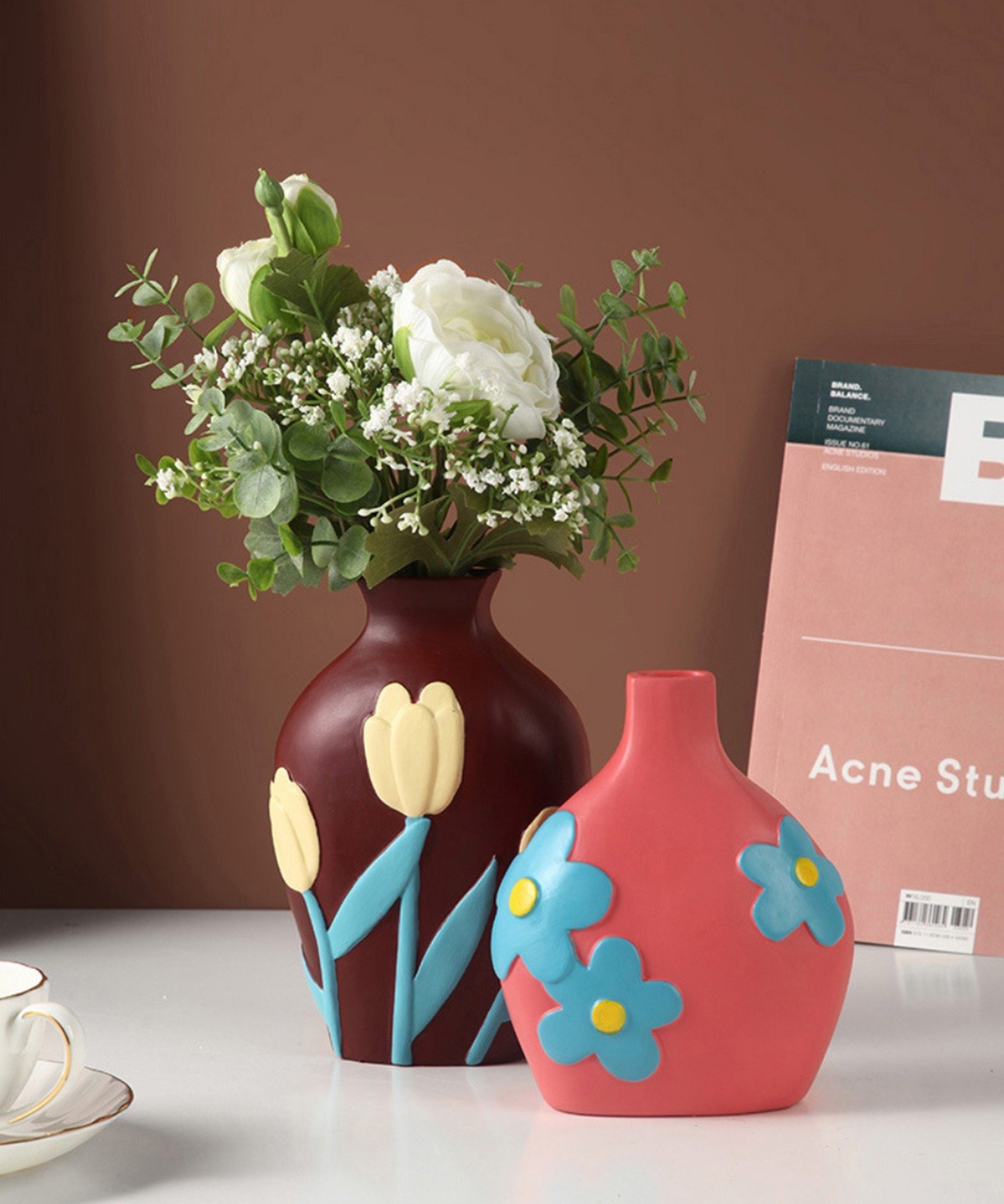 aimoha｜aimoha home/カラフルなお花の陶器花瓶 | Rakuten Fashion