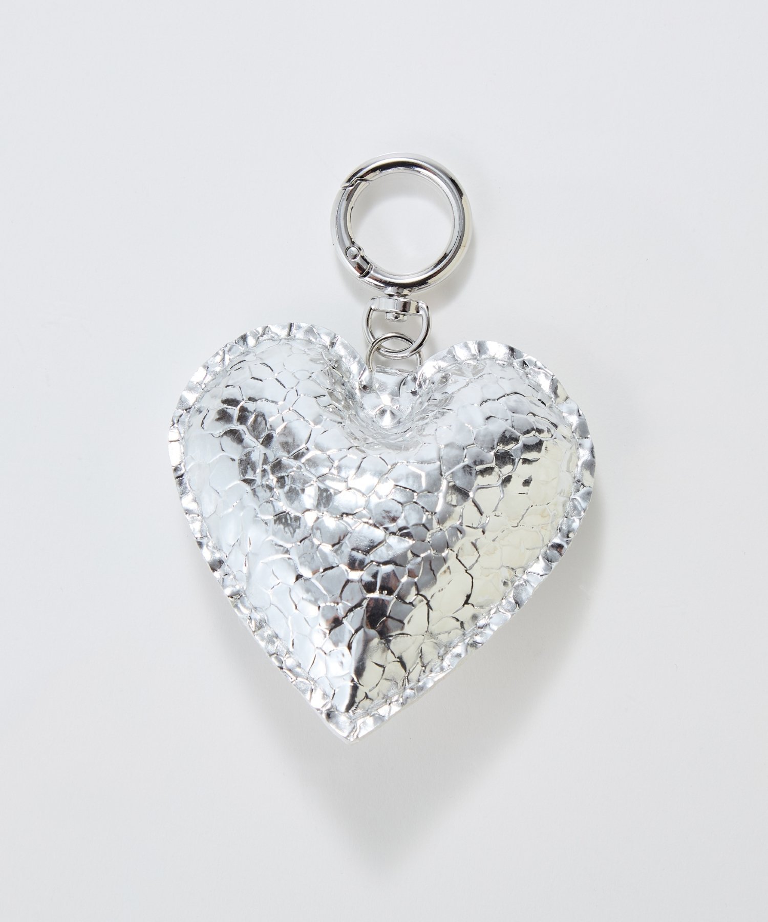 JEWEL ADDICT｜ハートレザーバッグチャーム シルバー | Rakuten