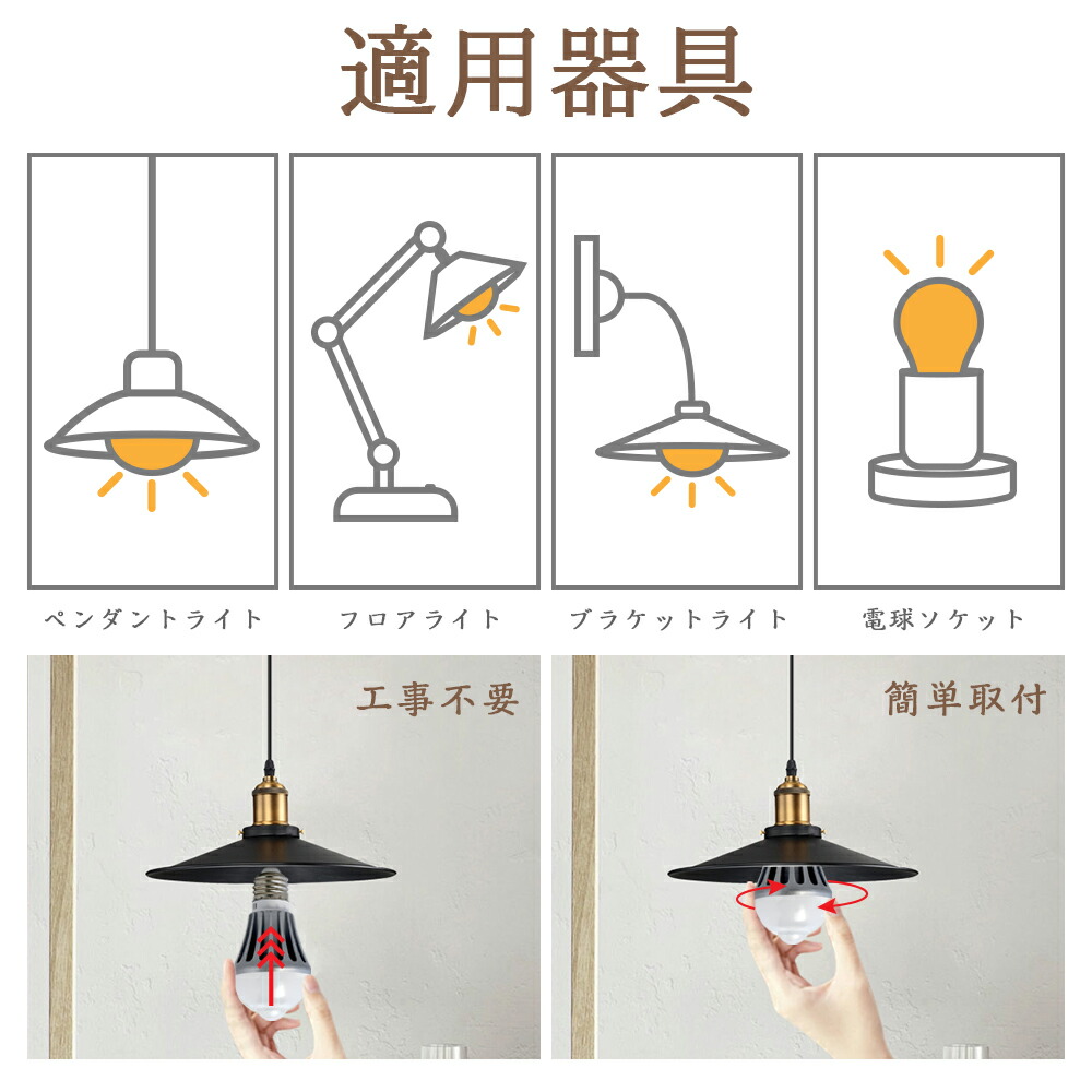楽天市場】人感センサー led電球 E26 E17【4個セット】明暗センサー 人