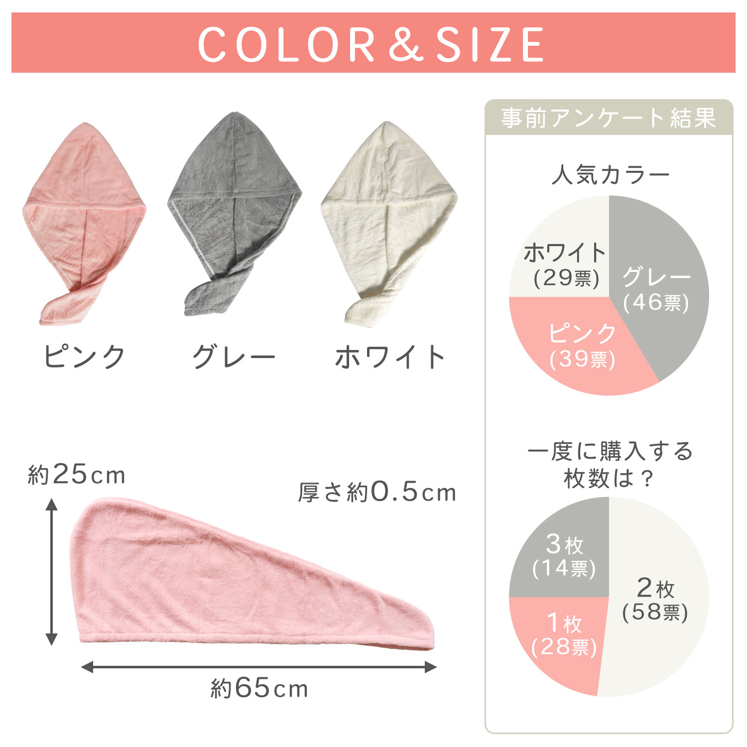 楽天市場】【2段調節スナップボタン式】 ヘアドライタオル ヘア