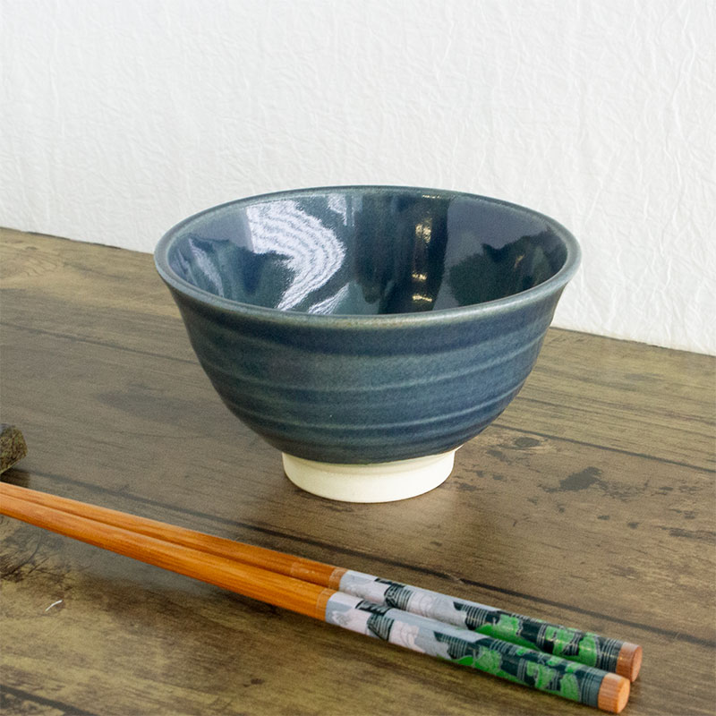 楽天市場】【アウトレット】藍色 けずり茶碗（小）11.7cm / 紺