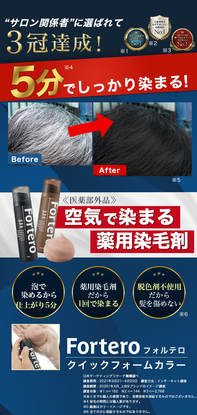 楽天市場】【医薬部外品】白髪染め Fortero クイックフォームカラー