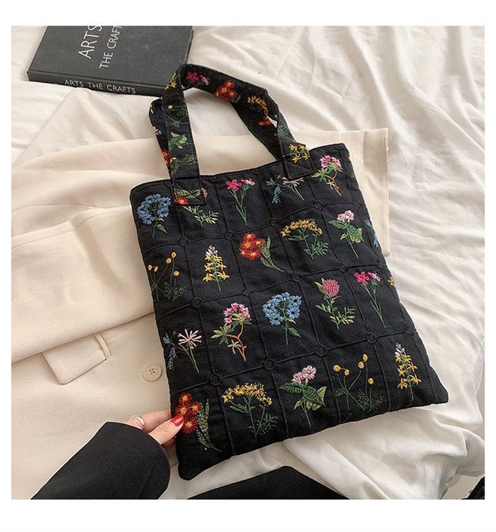 楽天市場】トートバッグ 花柄 刺繍 バッグ レディース キャンバス