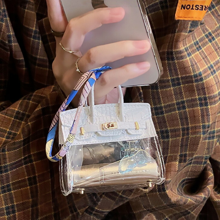 楽天市場】送料無料 miniクリアバッグチャーム キーホルダー チャーム