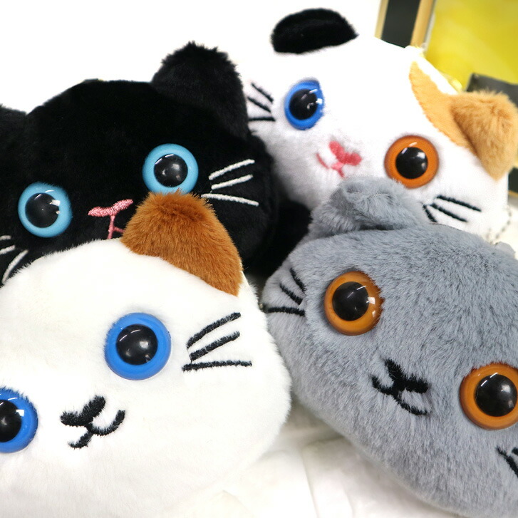 楽天市場】送料無料 ふわもこネコちゃんポーチ フェミニン 猫ポーチ