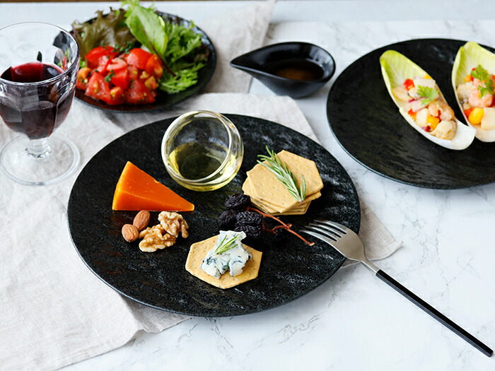 楽天市場】プレート 24cm スレート調 ブラックおしゃれ 皿 食器 和食器