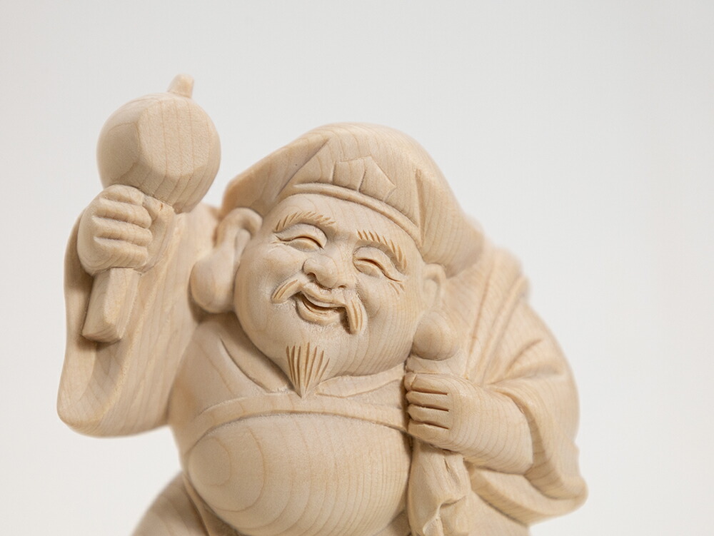 楽天市場】【総高15cm】大黒様 木彫り 置物 仕様：無垢 / 素材：桧