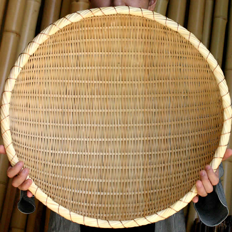 楽天市場】深竹ざる（銅巻）大 52cm : 虎斑竹専門店 竹虎