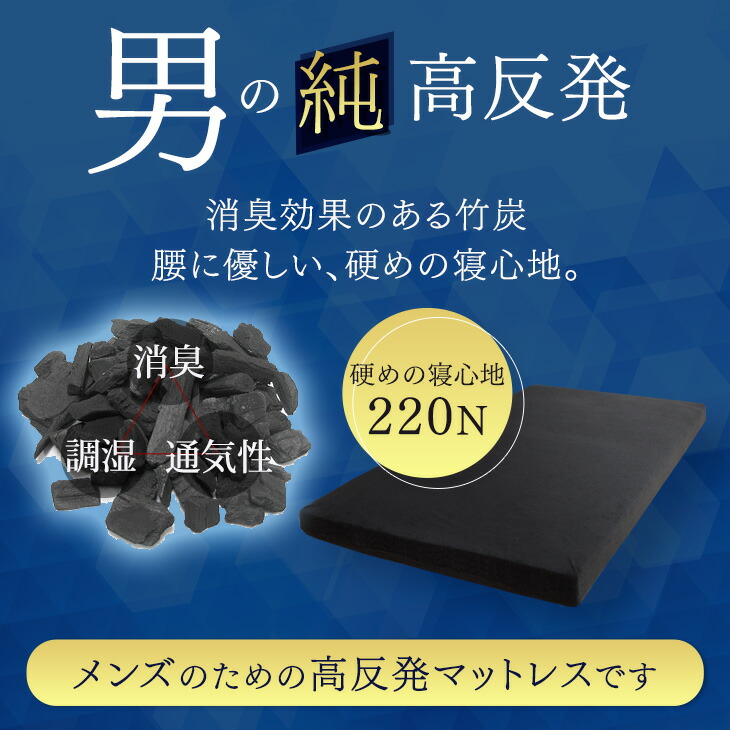 楽天市場】【本日クーポン3％引】 極厚20cm 竹炭消臭 男の純高反発(R