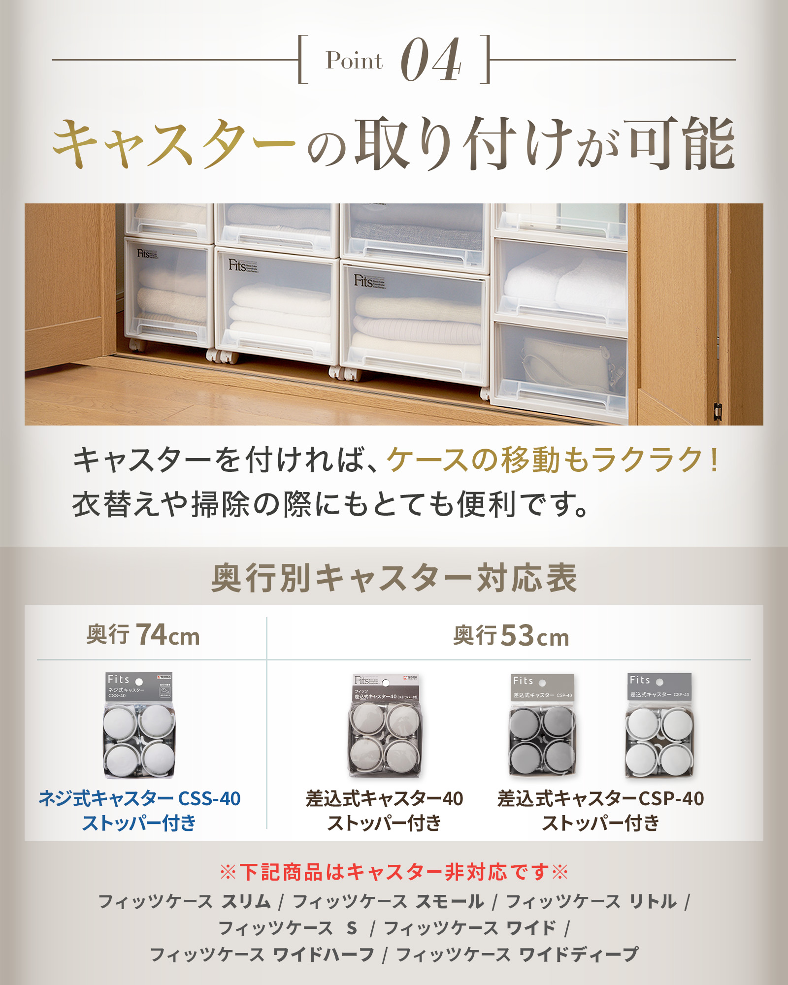 楽天市場】【公式店限定】フィッツケース クローゼット ワイドM-53