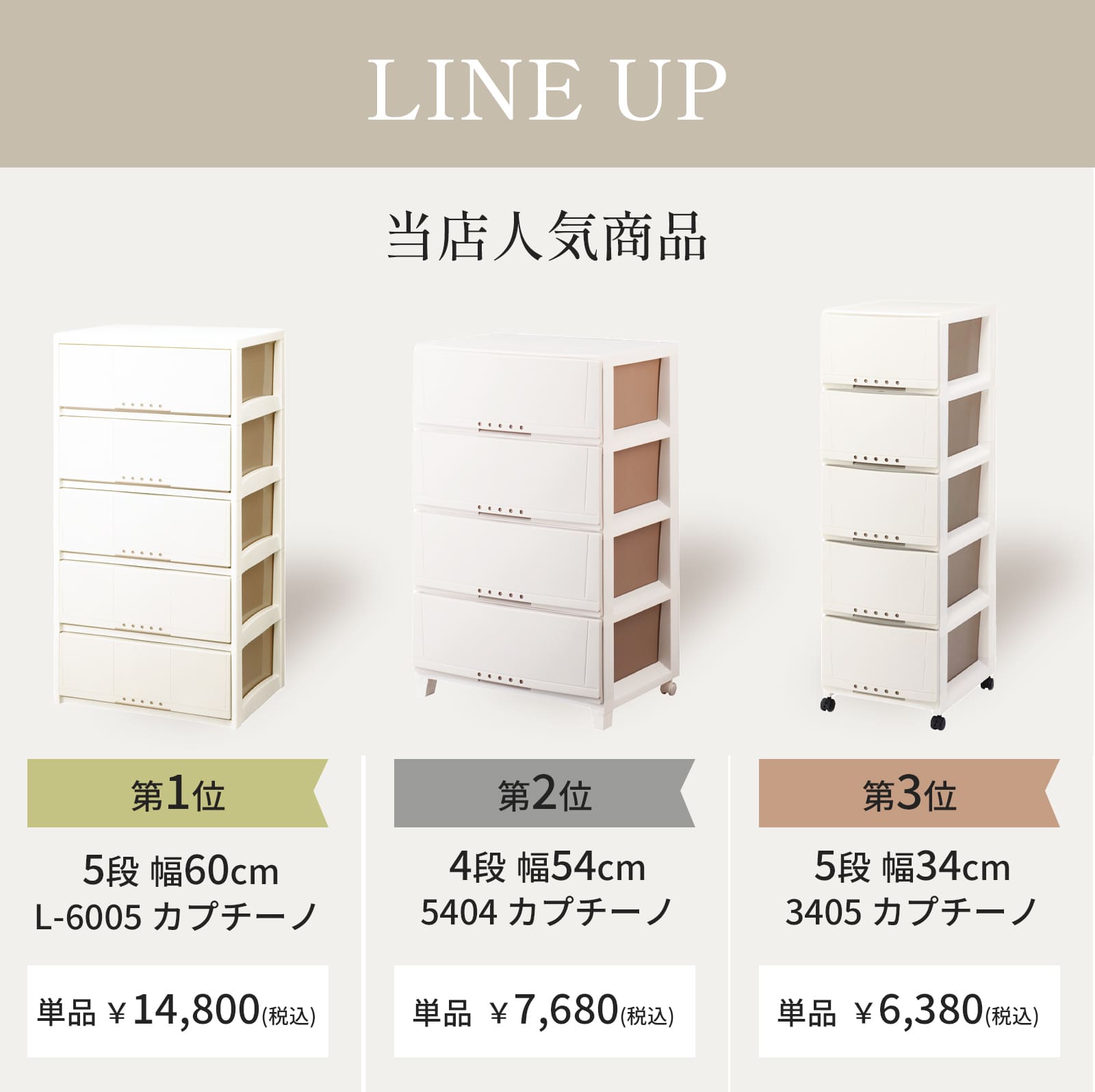 楽天市場】プロフィックス ルームケース 5403 カプチーノ洗面所 収納