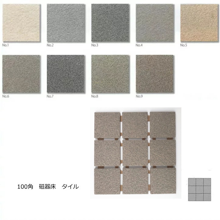 楽天市場】磁器床タイル 100角 岩石風 シート 9枚 販売 内床 ベランダ