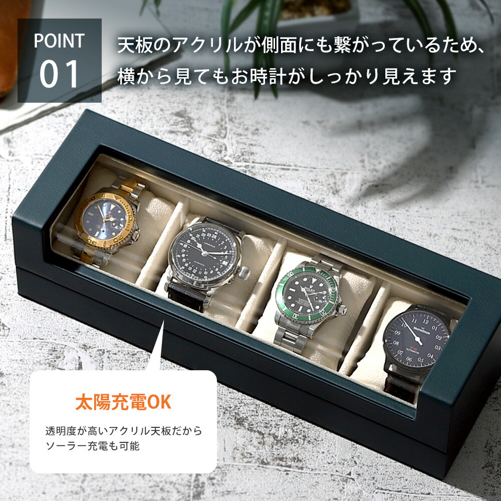 楽天市場】時計ケース 新商品 腕時計 収納ケース 4本収納 PUレザー