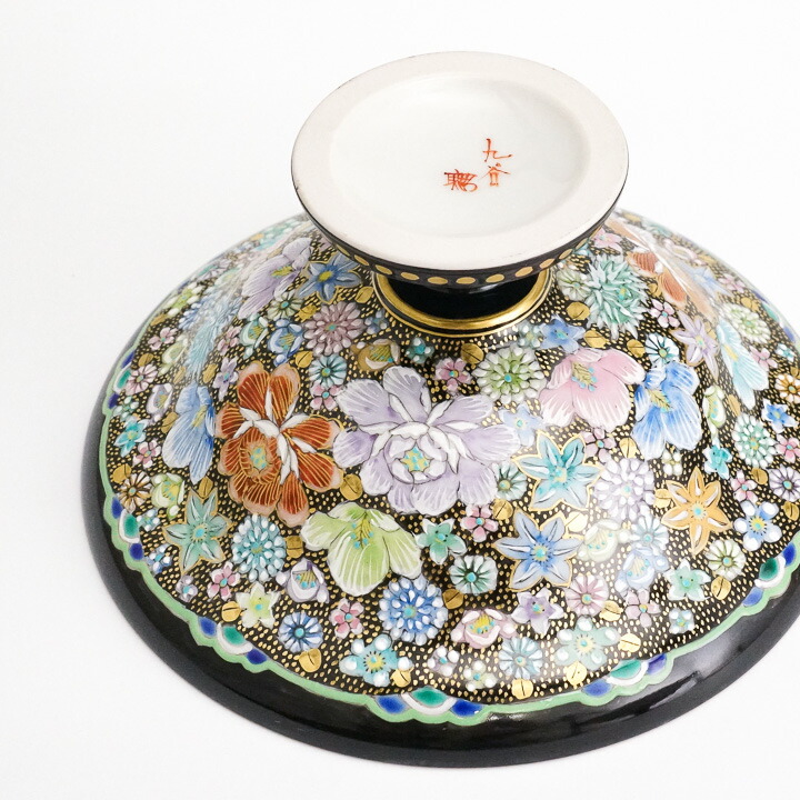 楽天市場】九谷焼 台皿 色絵金襴花詰 / 高 聡文 hanazume 海外人気の