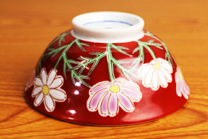 楽天市場】九谷焼 色絵飯碗 四季の花 コスモス/青郊窯＜和食器 飯碗