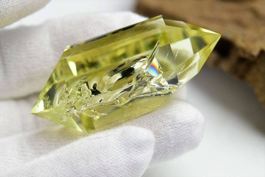 楽天市場】虹入り シトリン ダブルポイント 両剣黄水晶□ブラジル産