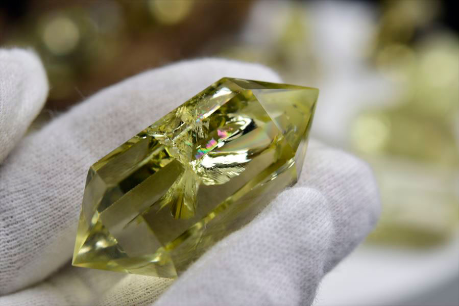 楽天市場】虹入り シトリン ダブルポイント 両剣黄水晶 □種類お任せ