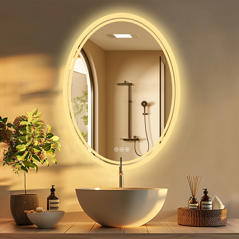 楽天市場】【在庫一掃！】LUVODI 洗面鏡 楕円 壁掛け 70cm×50cm led