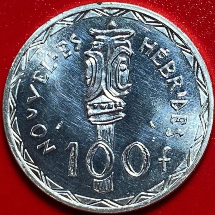 楽天市場】1966年 ニューヘブリディーズ諸島 100フラン 銀貨 AU/BU 王