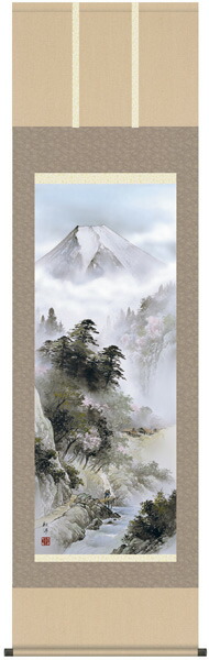 楽天市場】四季憧憬 春山萌花 掛軸 : 襖（ふすま）・掛け軸屋 和紙苑