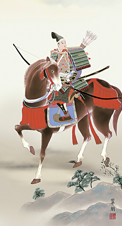 楽天市場】掛け軸 掛軸（かけじく）[尺五立]馬上武者（鈴木 翠朋）全国