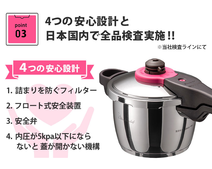 楽天市場】ワンダーシェフ 魔法のクイック料理 片手圧力鍋 3L 蓋