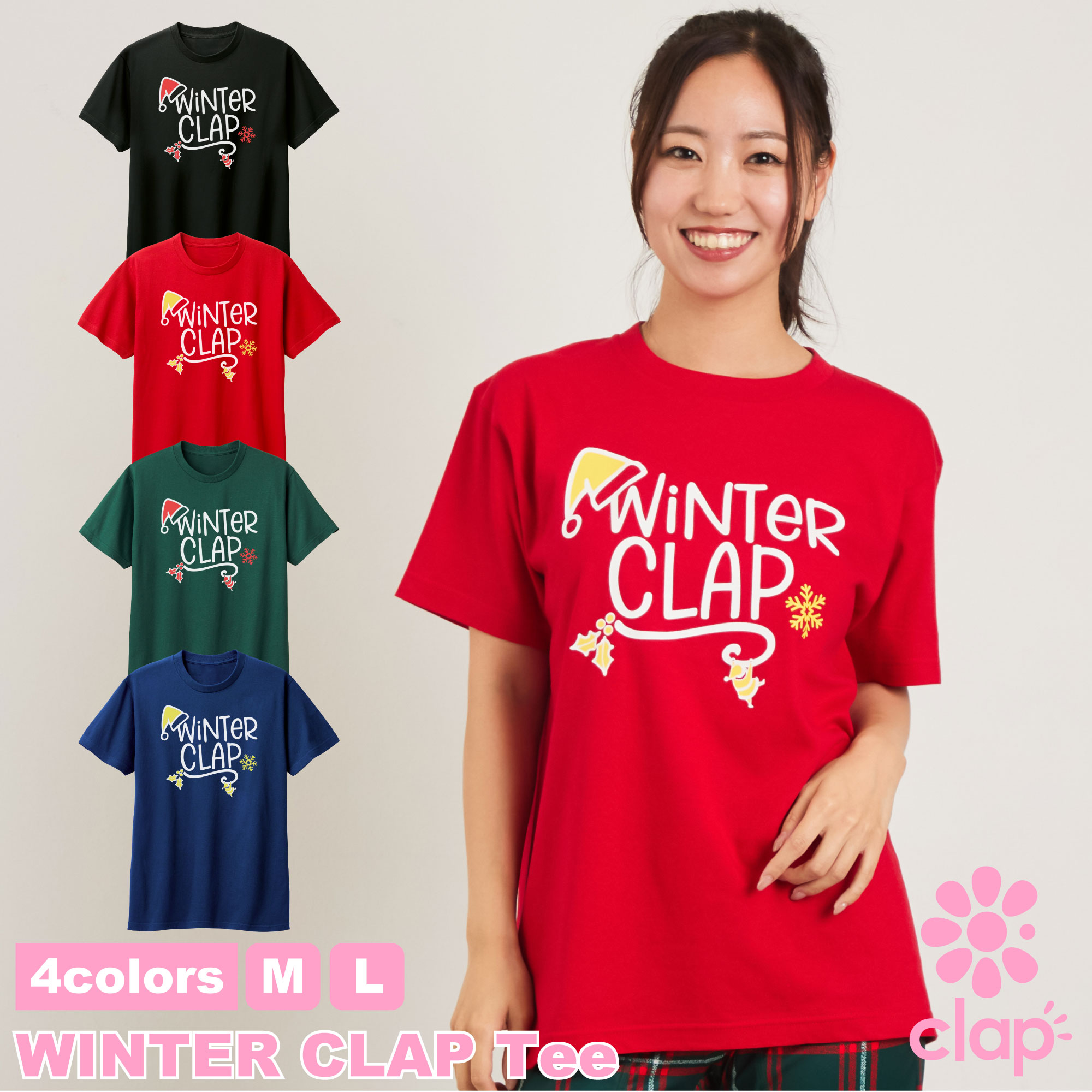 楽天市場】clap クラップ 4色×2サイズ WINTER CLAP Tee レディース