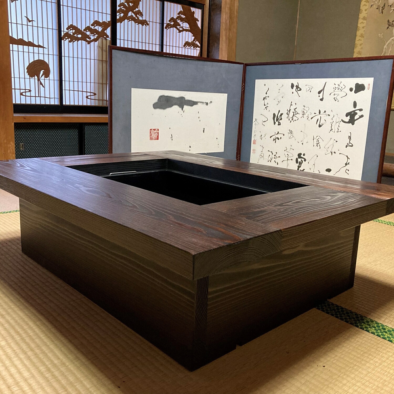 楽天市場】囲炉裏テーブル 座卓タイプ 1000x800x280mm 蓋付 普通