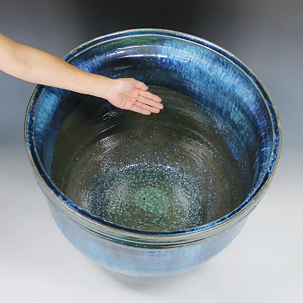 楽天市場】スイレン鉢 大型 陶器水鉢 信楽焼 水鉢 鉢 金魚鉢 めだか鉢