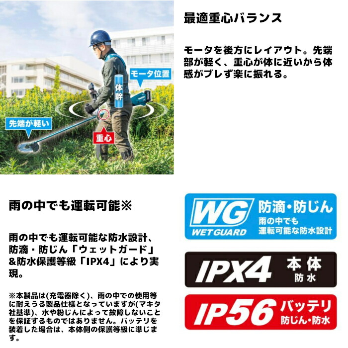 楽天市場】マキタ(makita) MUR015GRM 充電式草刈機 Uハンドル 40V4Ah