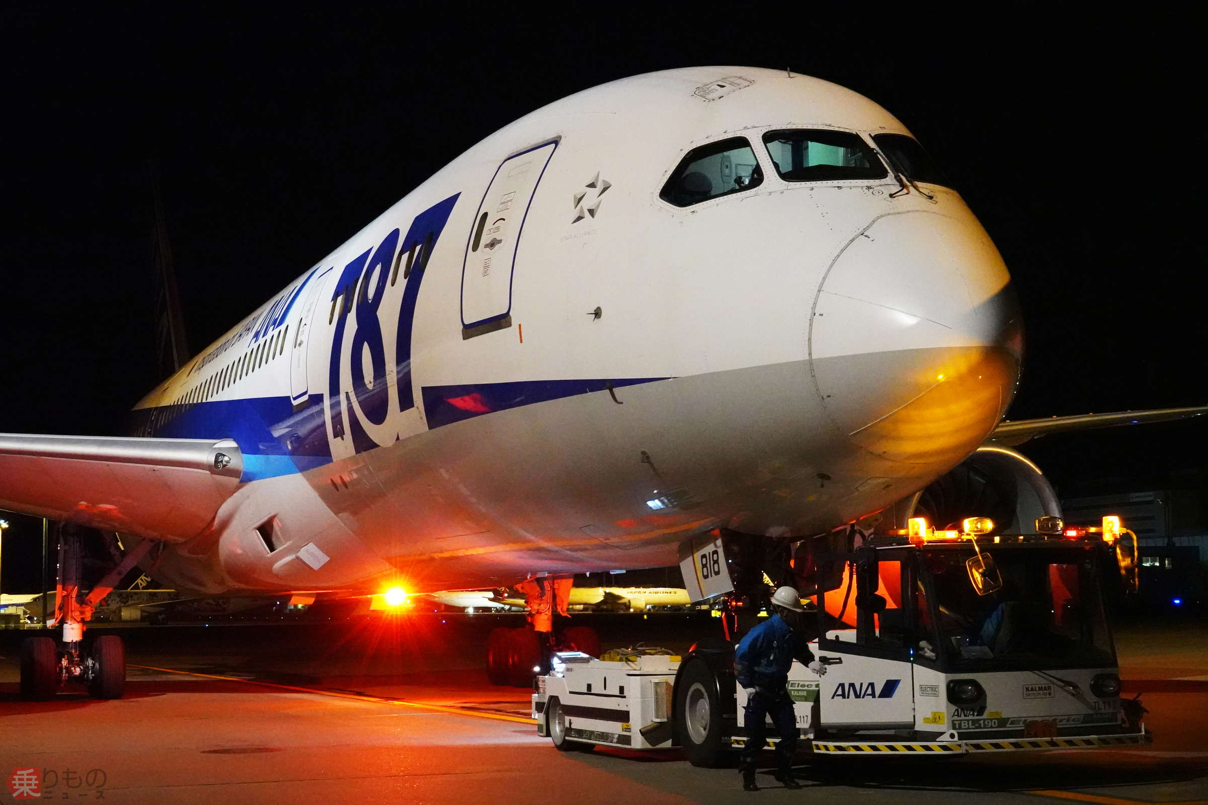 残り1機 巨大「787」ロゴのANAボーイング787-8型機 まもなく見納めに