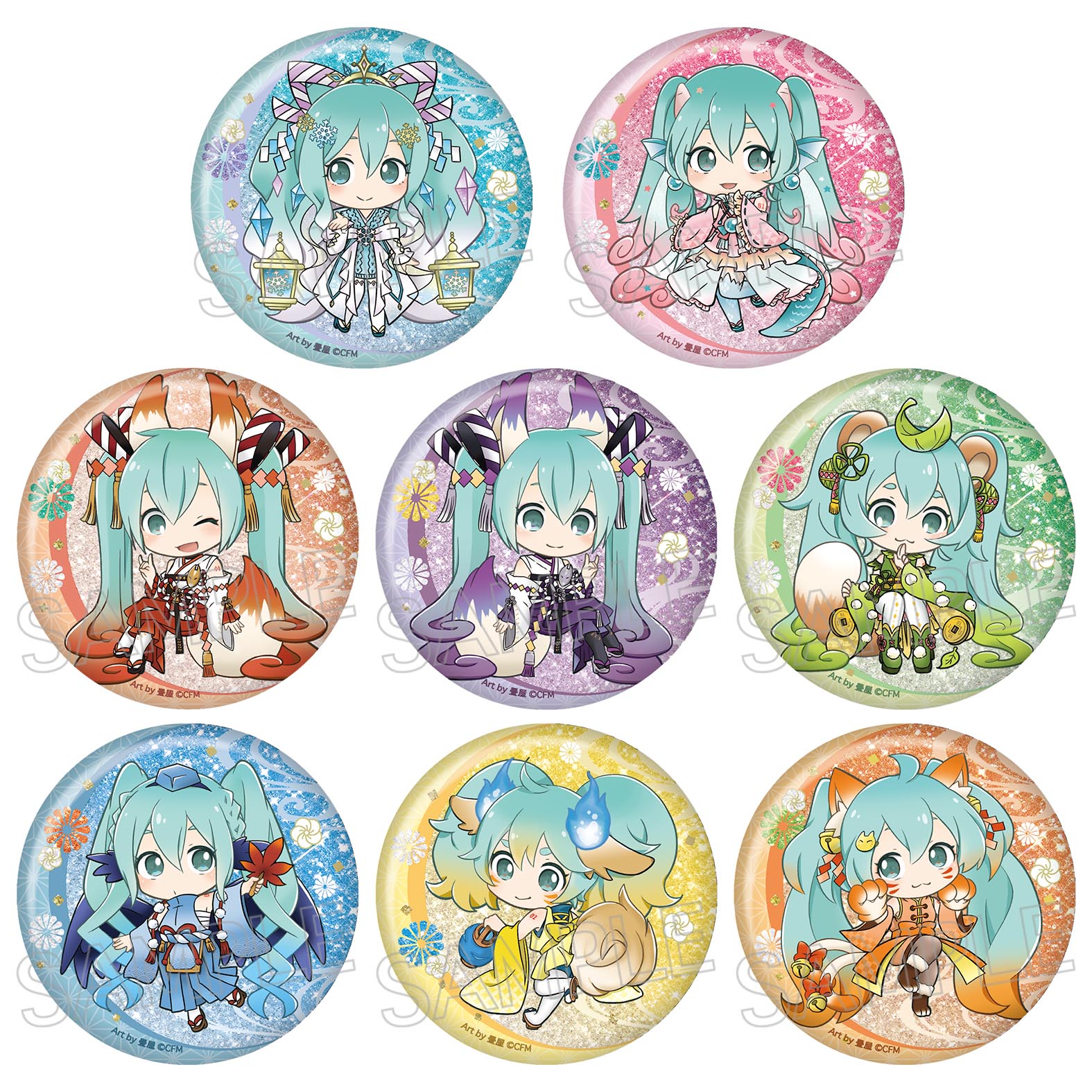 初音ミク 百鬼夜行 キラキラ缶バッジ - 株式会社ツインクル
